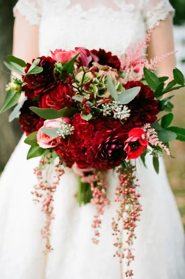 دسته گل برای مراسم عروسی با گل های نارنجی